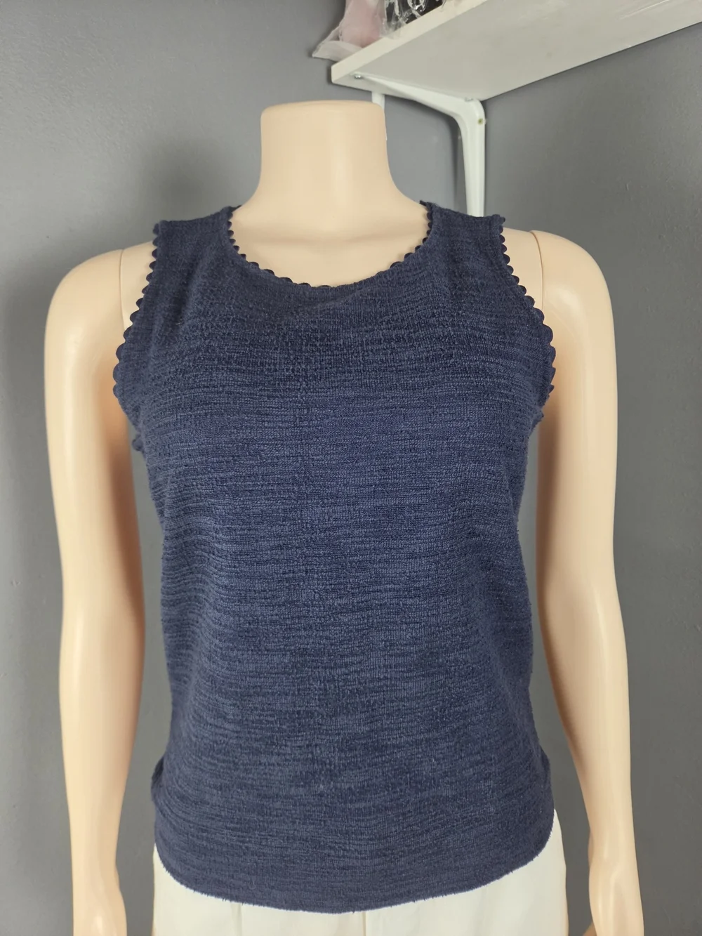 Women’s Navy Sleeveless Knit Top